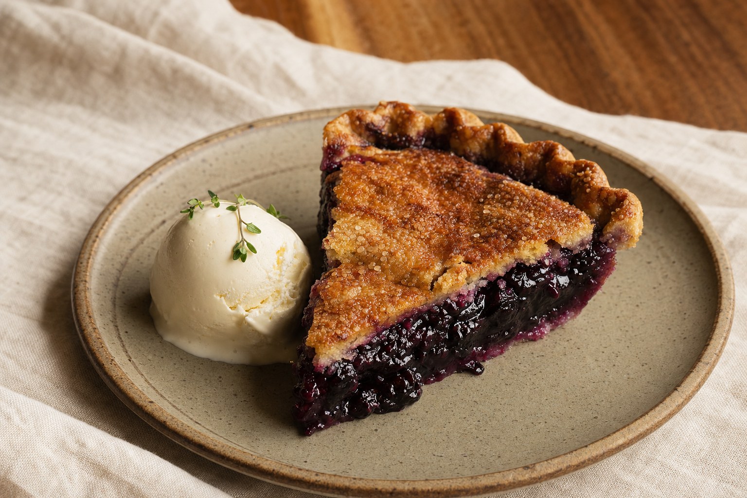 Huckleberry buttermilk pie