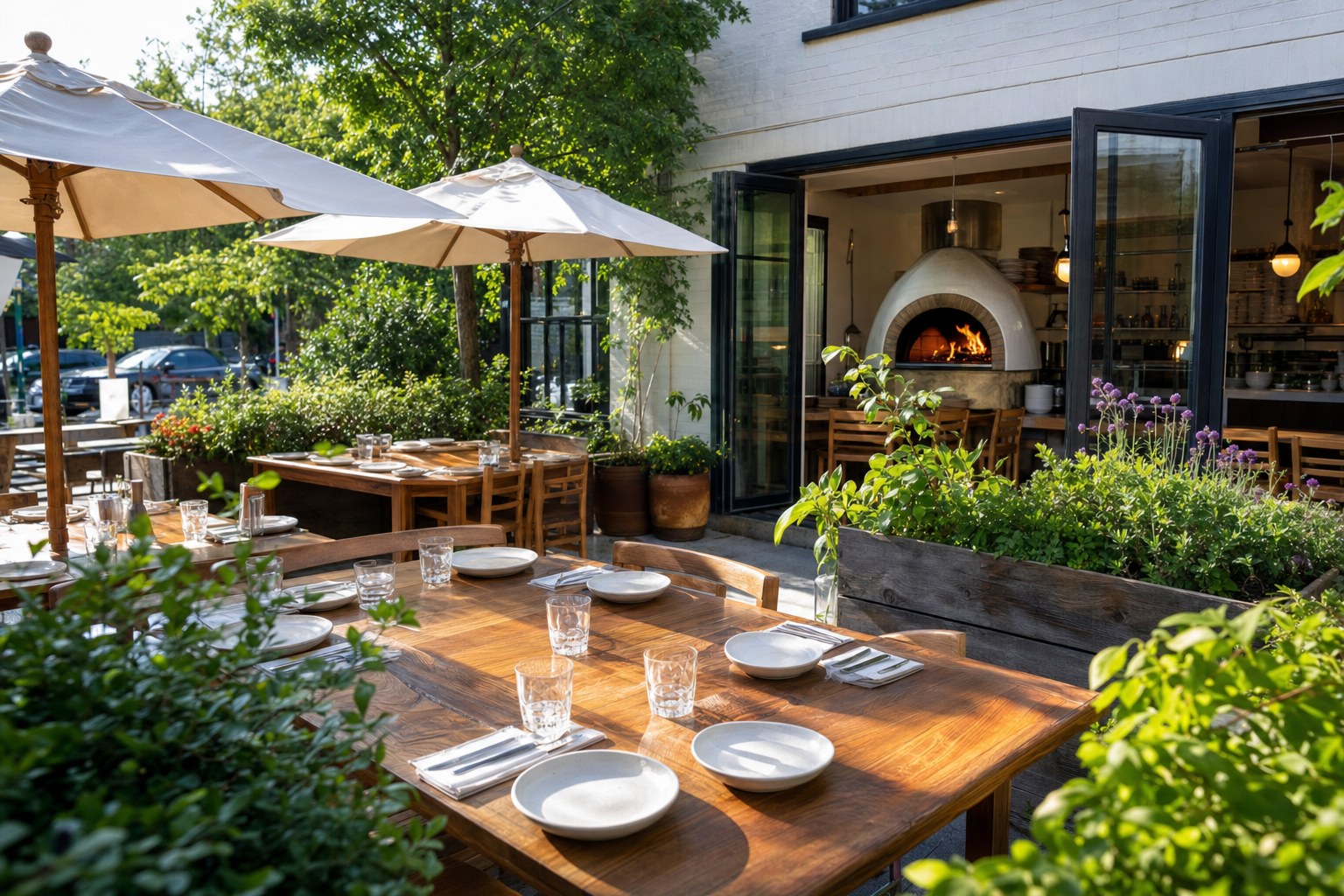 Sunny Meridian patio and dining area